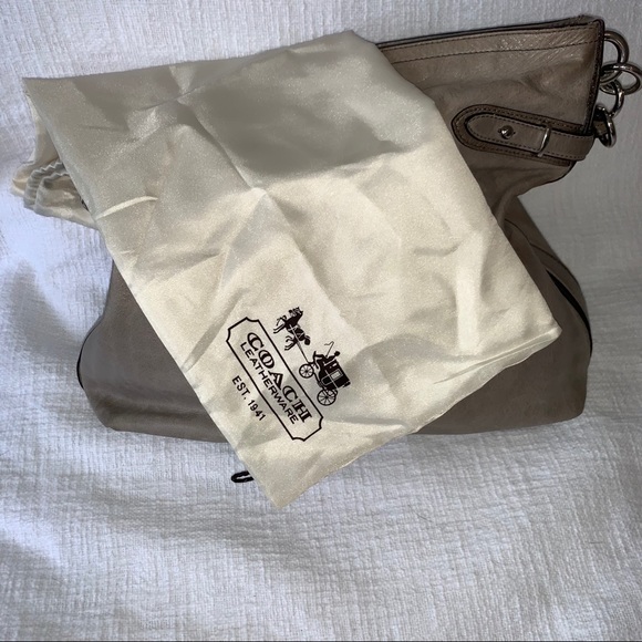 SOLD - COACH Collette Elevated Leather Hobo Bag in Grey - Picture 8 of 8